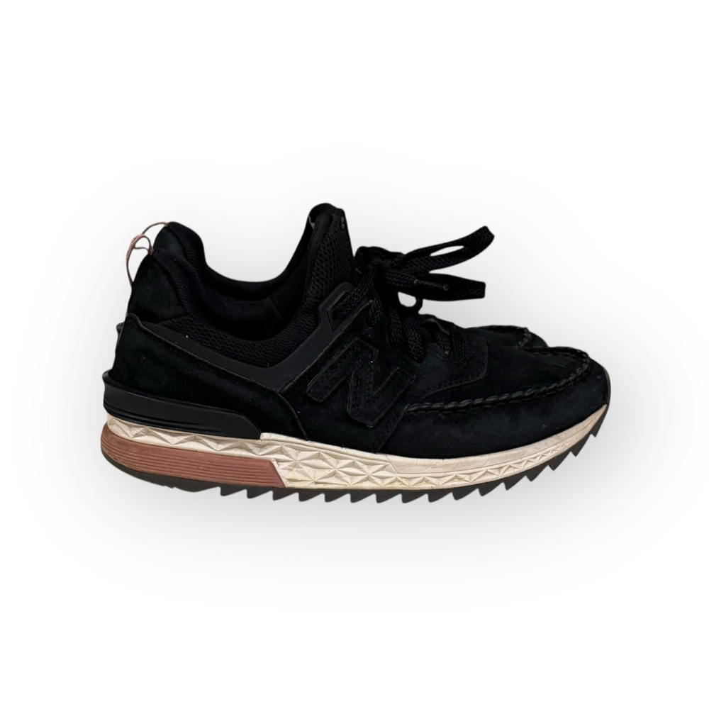New Balance WS574PSB Women’s 574 Sport Black Suede Sneakers Size 8